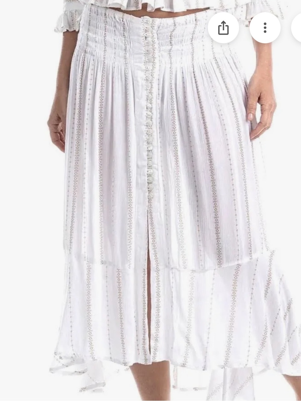 Dotti White Eyelet-Trim Button-Front Swim Coverup Skirt